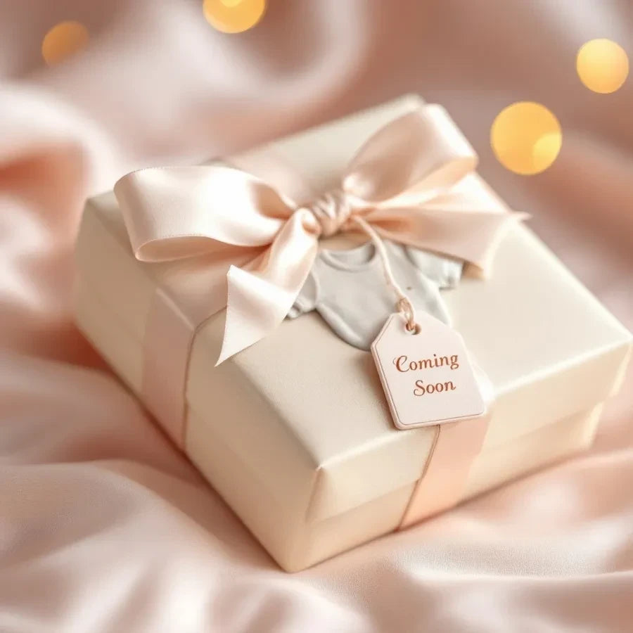 Especially for you Les Champs-Elysees luxury baby gift box wrapped in cream paper with a satin bow and gift tag
